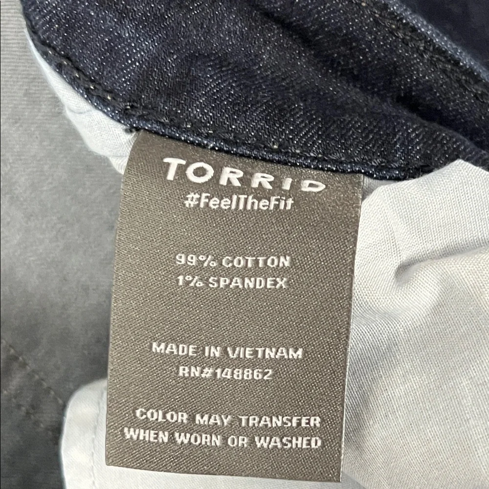 Torrid Dark Blue cropped Jeans with Frayed Hem - Picture 7 of 8